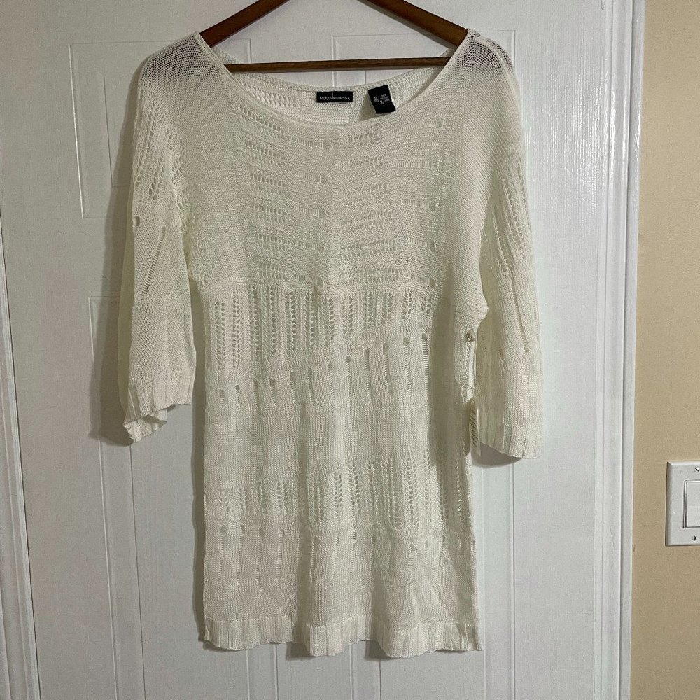 Moda International White Crochet Dress NWOT